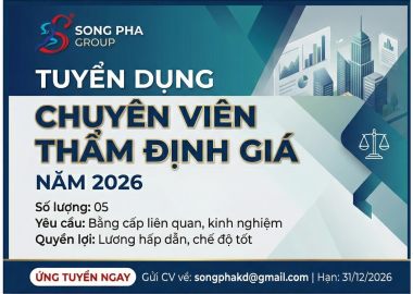 Tuyển dụng chuyên viên thẩm định giá năm 2026 đợt 2